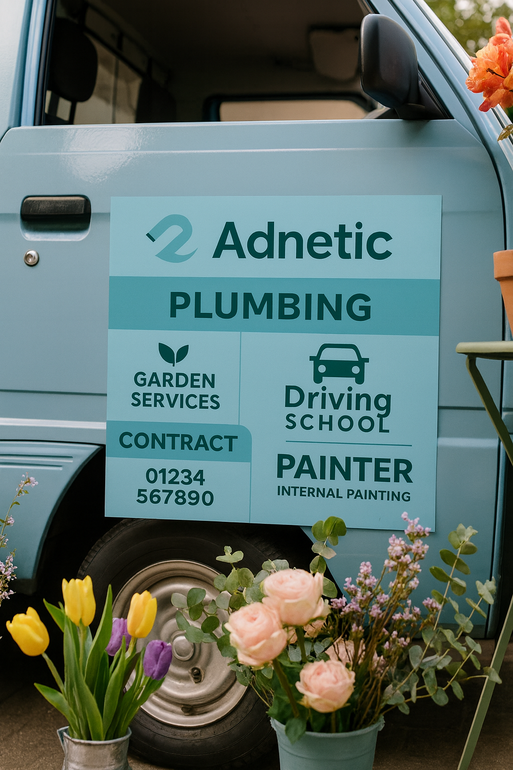 Square Cut Magnetic Vehicle Sign